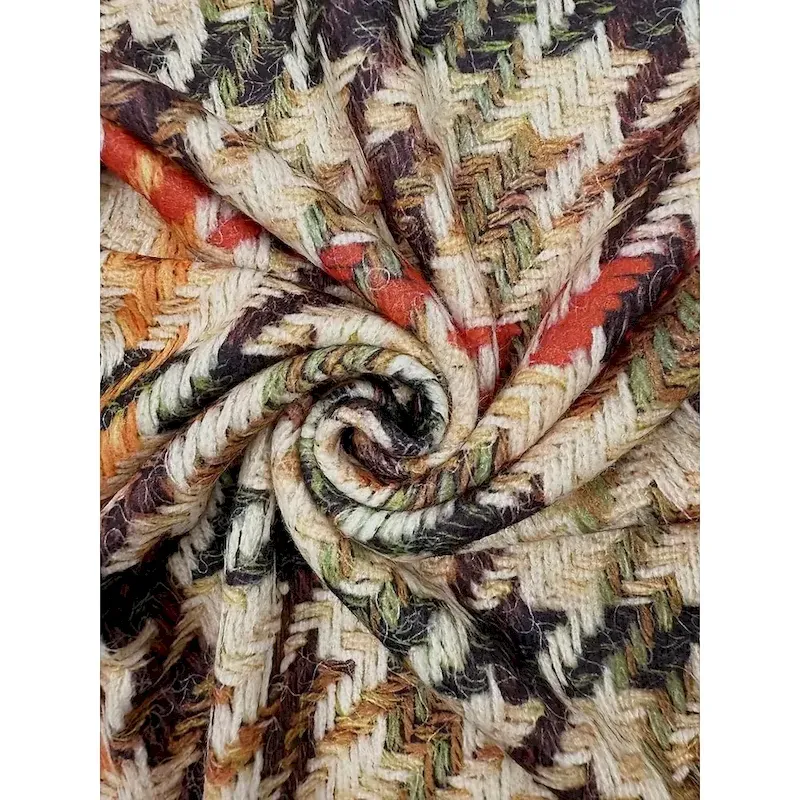 Women's Sweater Dress Mini Dress Shift Dress A Line Dress Vacation Casual Boho Casual Daily Loose Fit Graphic Houndstooth Tribal Long Sleeve Turtleneck khaki Spring Fall Winter - Image 3